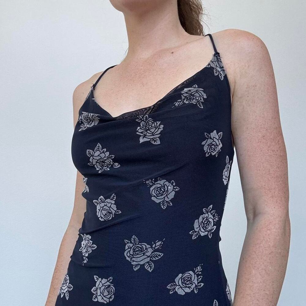 Motel rose print micro mesh mini dress - Picture 3 of 6